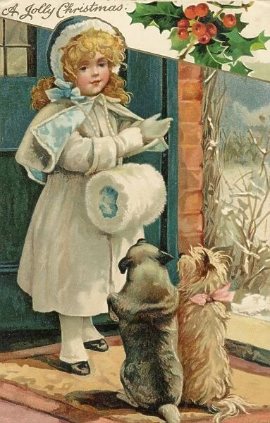 Girl and Dogs