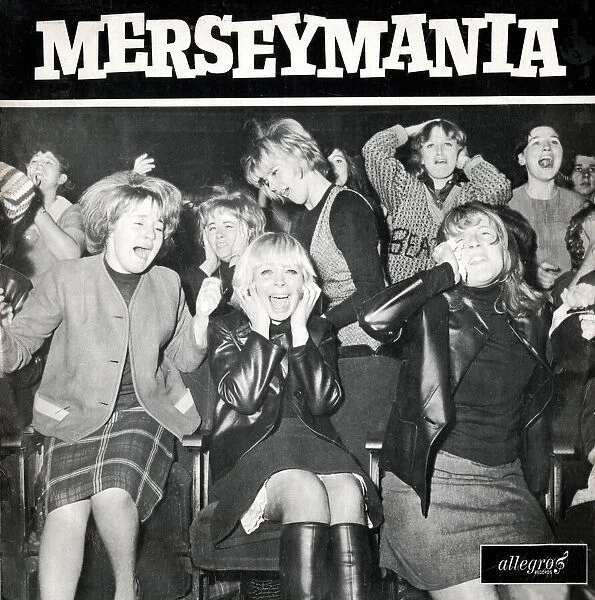 Girls screaming at Beatles concert - LP cover, Merseymania Date: 1964