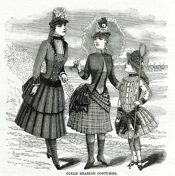 Girls seaside costumes 1886