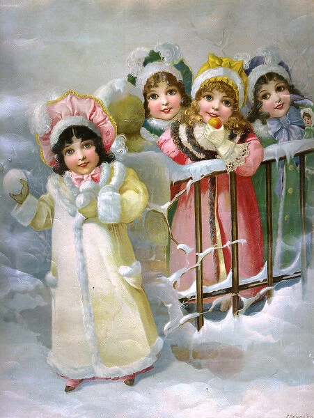 Four Girls Snowballing