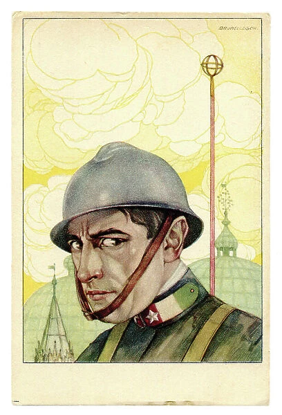 Glamourised head & shoulders of an Italian soldier