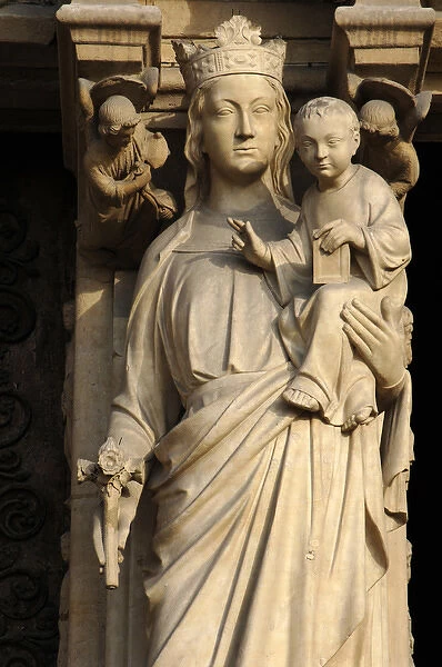 Gothic Art. France. Paris. Notre Dame. Portal of the Virgin
