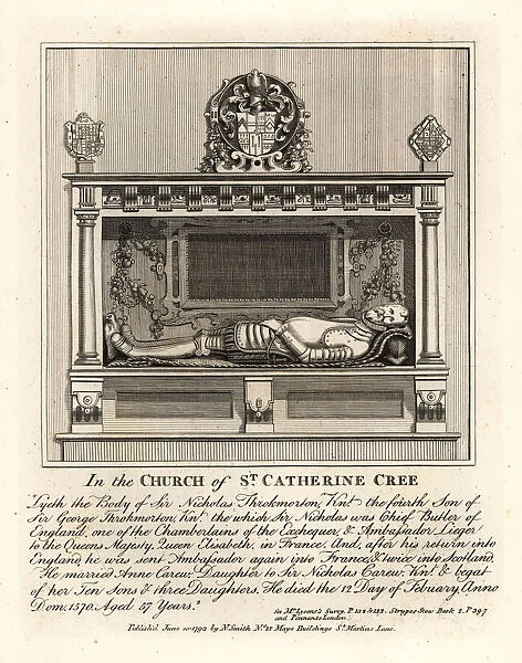 Grave effigy of Sir Nicholas Throkmorton, St. Catherine Cree
