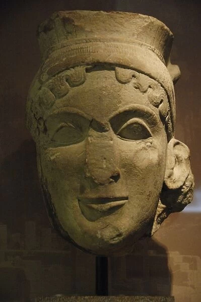 Greek Art. Colossal head of a woman in limestone