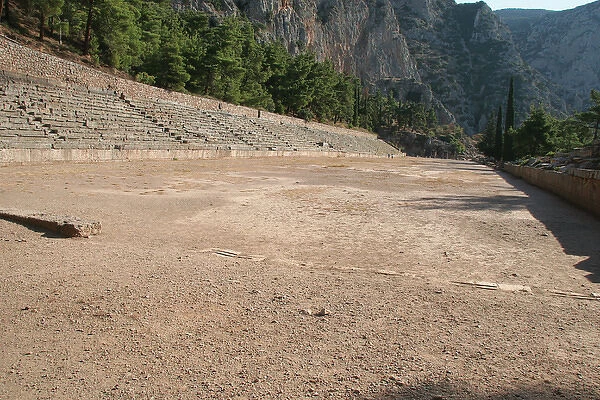 Greek Art. Delphi. View of Stadium, used for the Pythian Gam