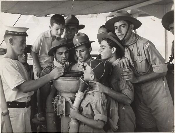 Greek boy scouts on HMS Devonshire in Egypt