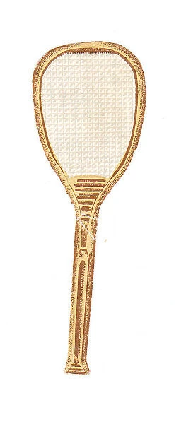 Greetings card in the shape of a badminton racquet