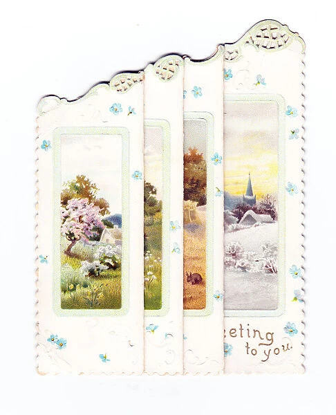Greetings card in the shape of a folding screen