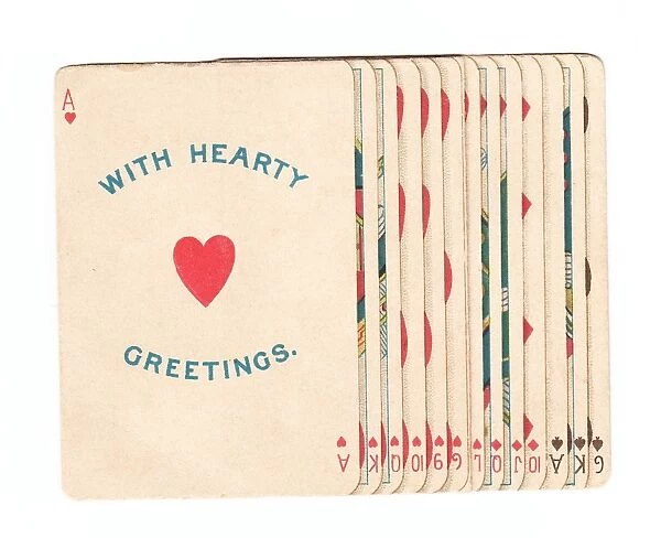 Greetings card in the shape of playing cards