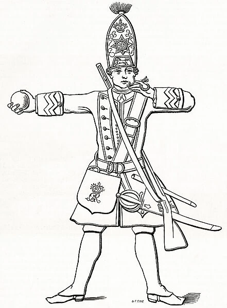 Grenadier of the Foot Guards with grenade and match alight