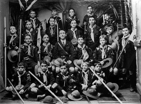 Group photo of boy scouts, Mauritius