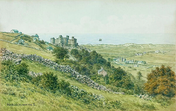 Harlech Castle, Gwynedd, Wales, from the east