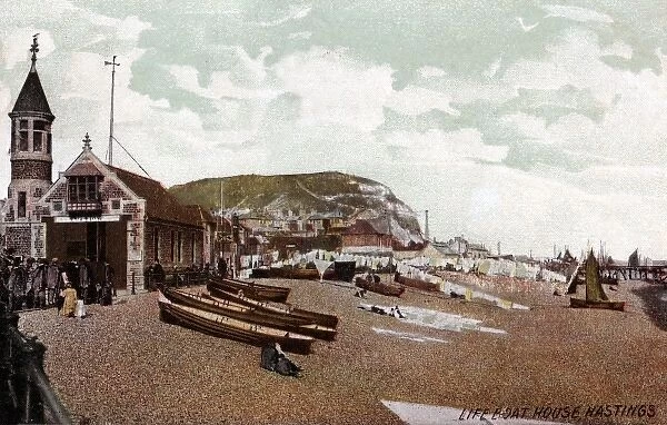 Hastings lifeboat house and beach