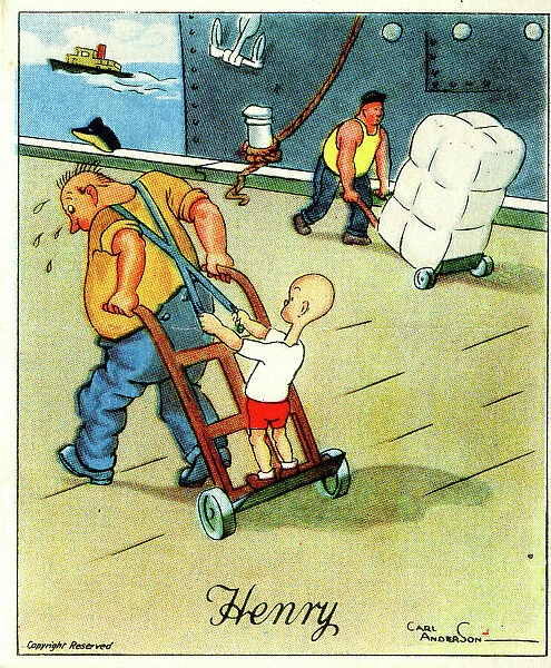 Henry cartoon, boy takes a ride, by Carl Anderson