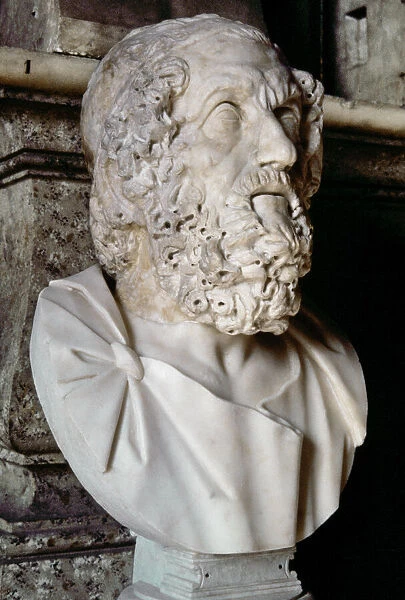Homer (c. 8th century). Greek epic poet. Bust. Copy of an ori