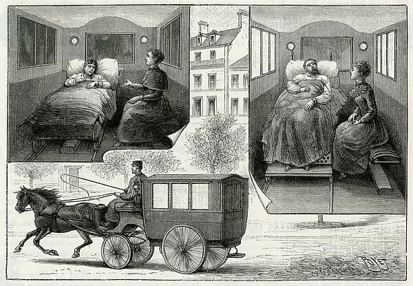 Horse-drawn ambulance used in Paris 1892
