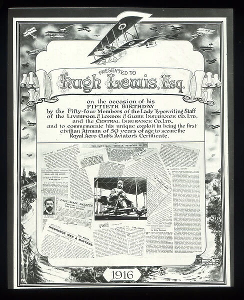 Hugh Lewis Esq, commemoration poster