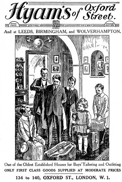 Hyams of Oxford Street, boys outfitters, advertisement