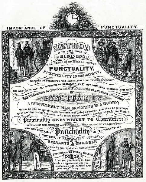 Importance of Punctuality, Victorian morality print