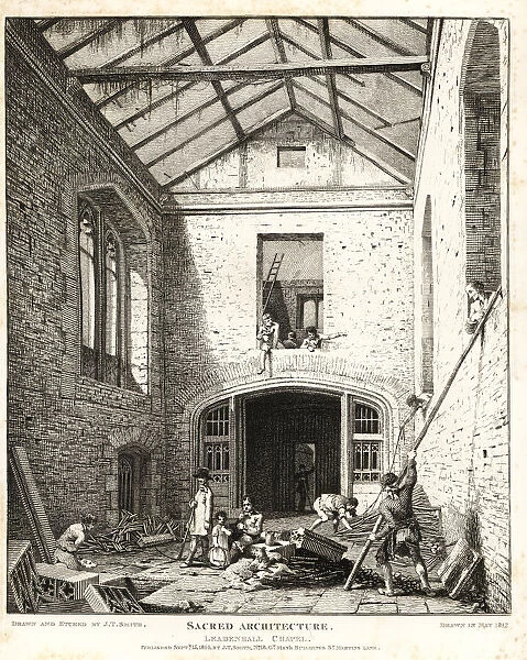 Interior of the ruins of Leadenhall Chapel, 1812