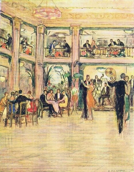 Interior sketch of Kit-Cat Club, London, 1926