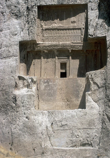 Iran. Naqsh-e Rustam. Achaemenid tombs. Xerxes I (486-464 BC