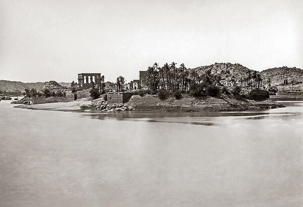 The island of Philae, on the Nile, Egypt, circa 1880s