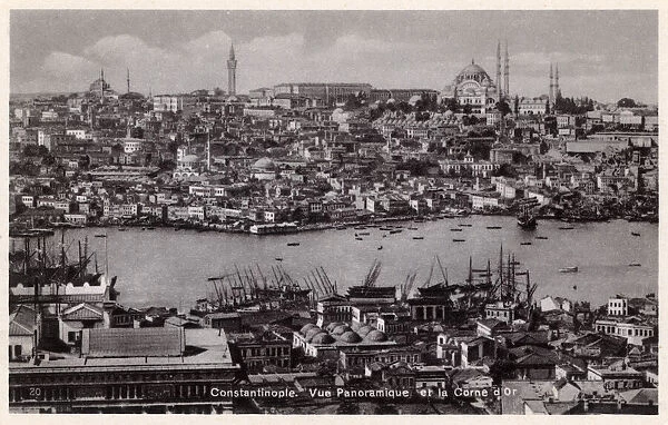 Istanbul, Turkey - View from Galata Tower over Golden Horn
