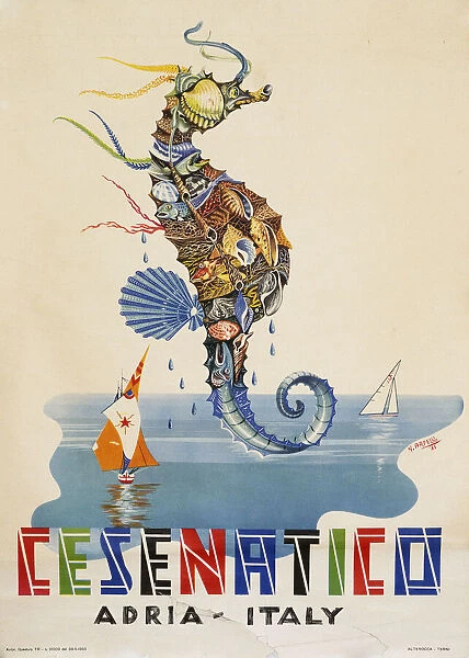 Italian poster, Cesenatico, Adriatic, Italy