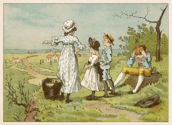 Jack and Jill with Margery and Freddy on the hill