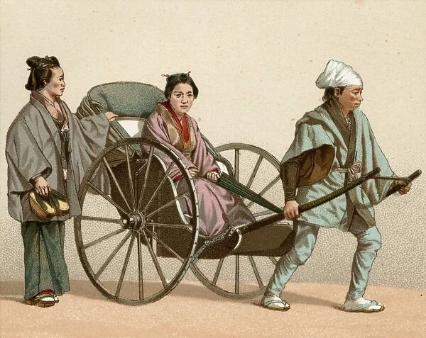 Japanese woman in rikshaw