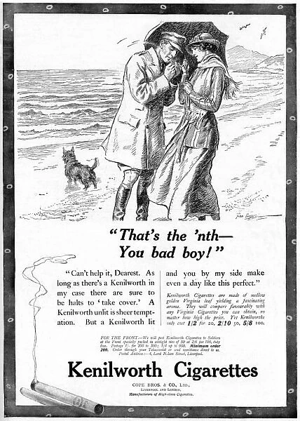 Kenilworth cigarettes advertisement, WW1