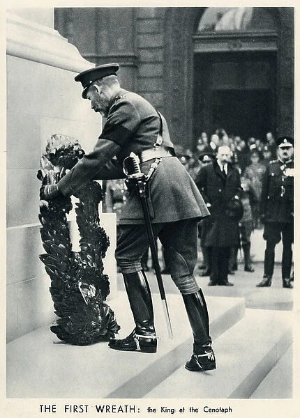 King George V, places first wreath on the Cenotaph