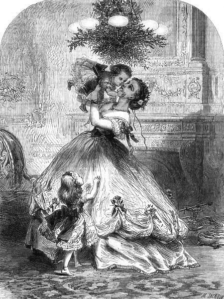 Kissing under the mistletoe, 1865