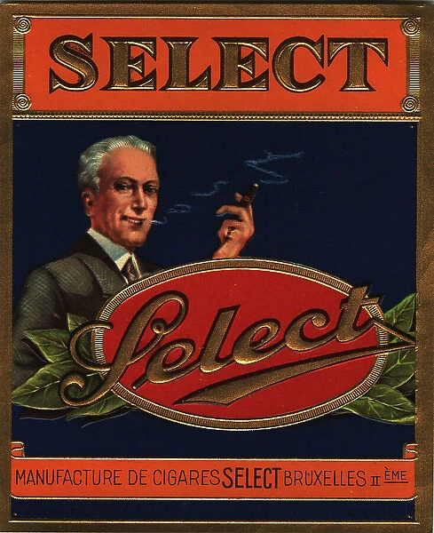 Label design, Select, Belgian cigar box