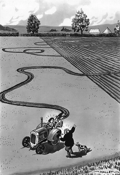 Land Girl cartoon, WWII