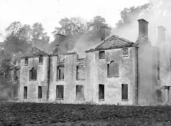 Large country house gutted by fire, Mid Wales