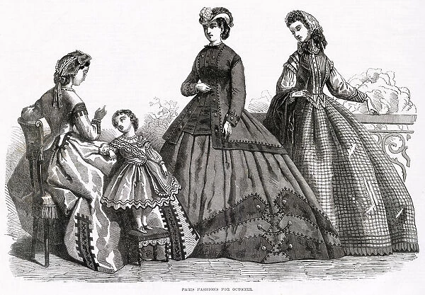 The latest fashion of Autumn, with darker silks of colour in their dresses