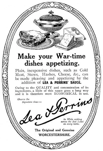 Lea and Perrins advertisement, WW1