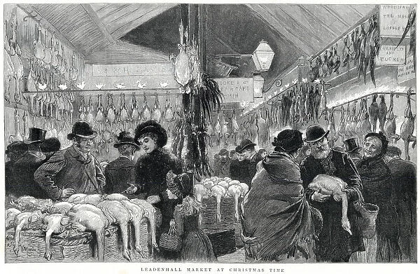 Leadenhall Market at Christmas 1884