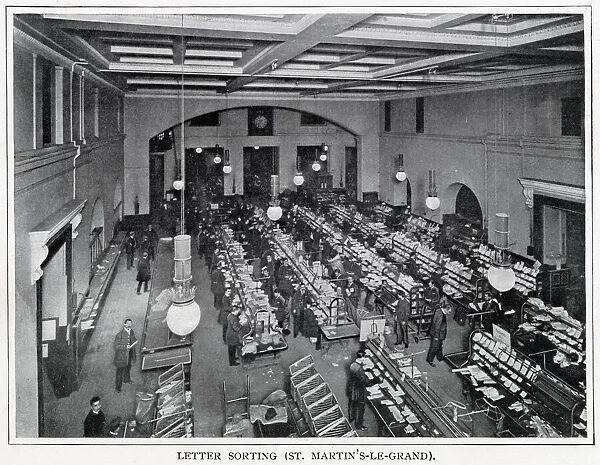 Letter sorting office at the General Post Office - St Martin s-le-Grand, London