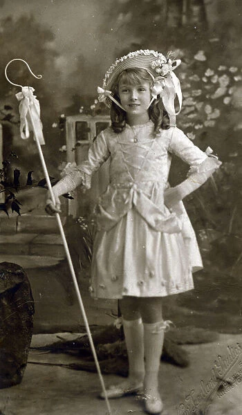 A little girl called Ursula, dressed in a very smart outfit as the nursery rhyme