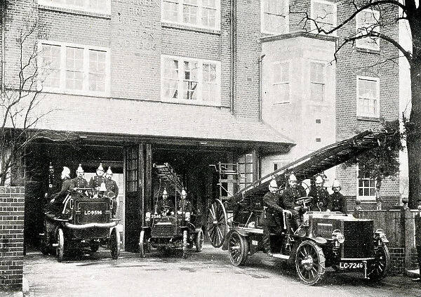 London Fire Brigade with fire engines