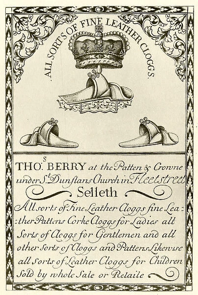 London Trade Card - Thomas Berry, Leather Clogs