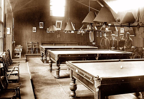 Longmoor Military Camp Billiards Room early 1900s
