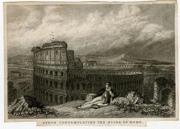 Lord Byron contemplating the Colosseum in Rome