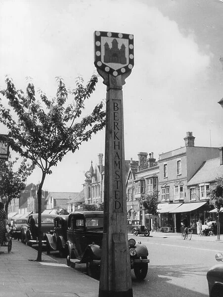 The lovely old town signpost on the High Street of Berkhampstead, Hertfordshire