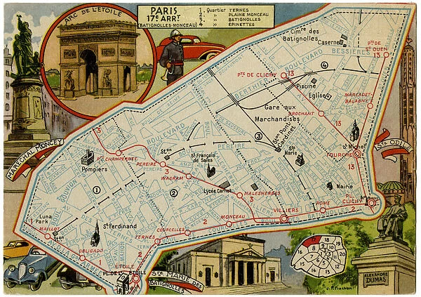 Map of Batignolles-Monceau, Paris, France