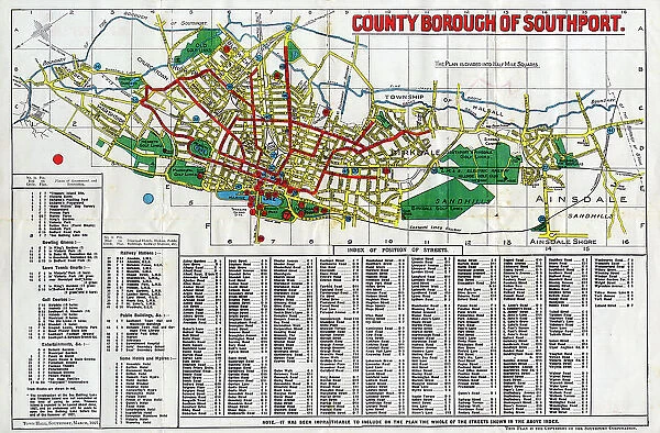 Map of the County Borough of Southport, Lancashire