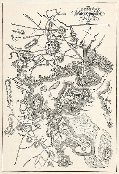 MAP  /  USA  /  BOSTON 1775-6
